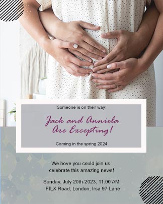 Pregnancy Announcement Social Media Portrait Invitation
