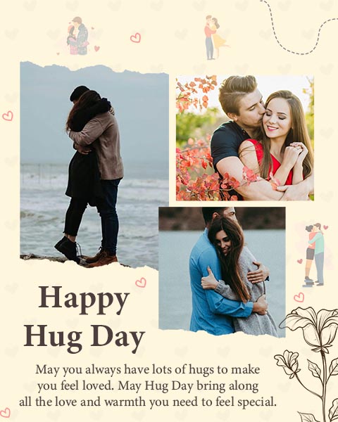 Happy Hug Day Photo Template
