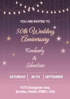 50th Wedding Anniversary Celebration Printing Invitation Card