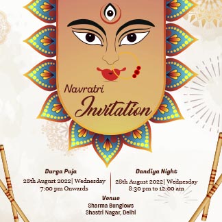 Free Navratri Invitation Post