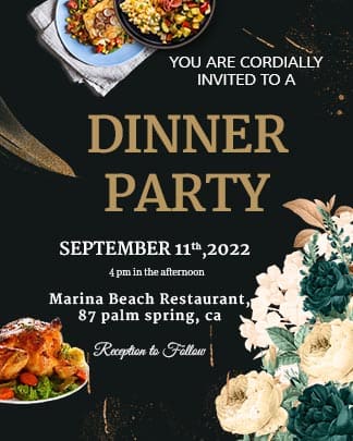 Dinner Party Invitation Portrait Card