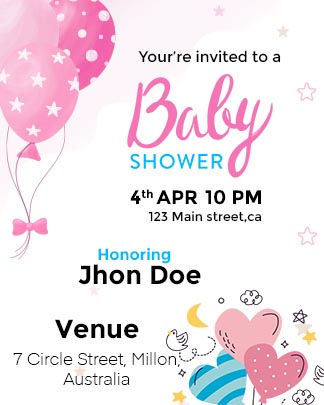 Baby Shower Portrait Invitation