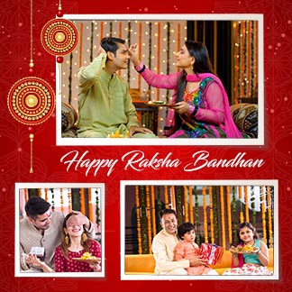 Happy Raksha Bandhan Photo Collage Instagram Post