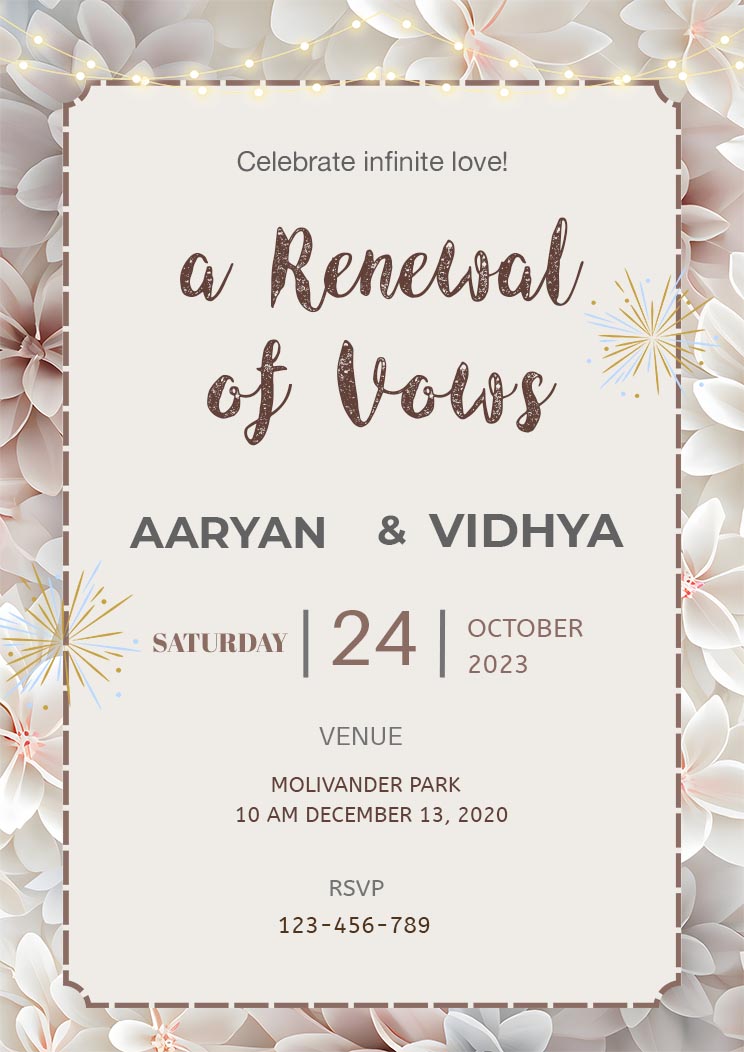 New Vow Renewal Party Invitation Template