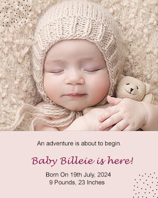 Baby Birth Announcement Instagram Portrait Template