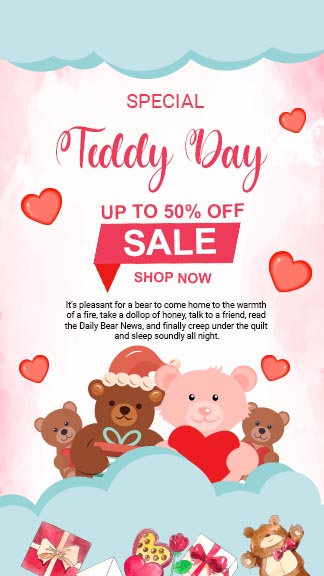 Download Teddy Day Sale Instagram Story Template