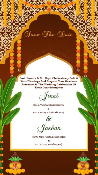 Bengali Wedding Caricature Invitation