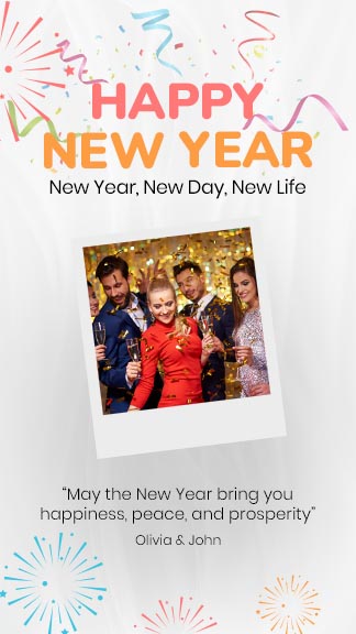 Happy New Year Greeting Instagram Story Template