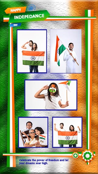 Independence Day India Flag Photo Collage Instagram Story