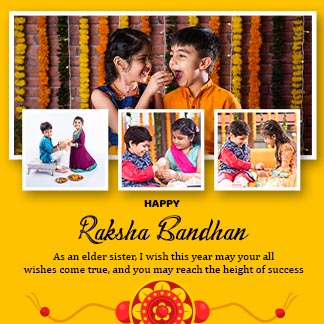 Happy Raksha Bandhan Instagram Photo Collage Post Template