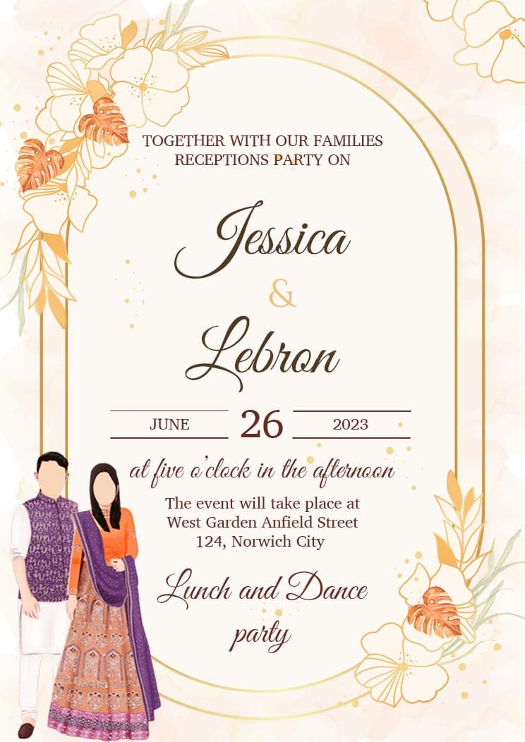 Wedding Reception Celebration Invitation Card