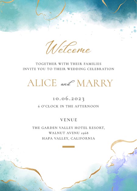 Colorful Wedding Invitation Card Template
