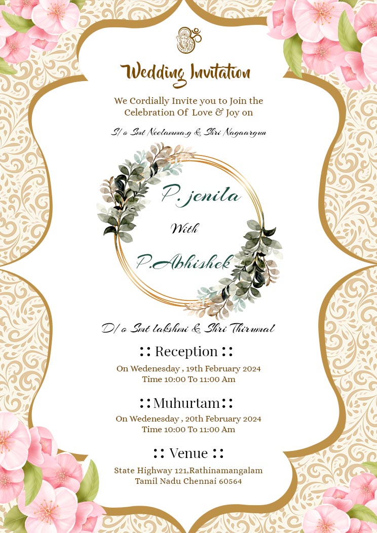 Traditional Wedding Invitation Card