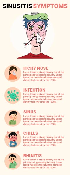 Simple Sinusitis Symptoms Infographic Template