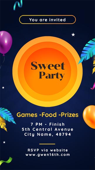 Sweet Party Invitation Instagram Story Template