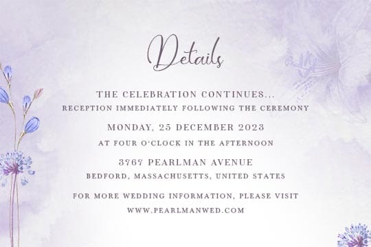 Wedding Invitation Details Card