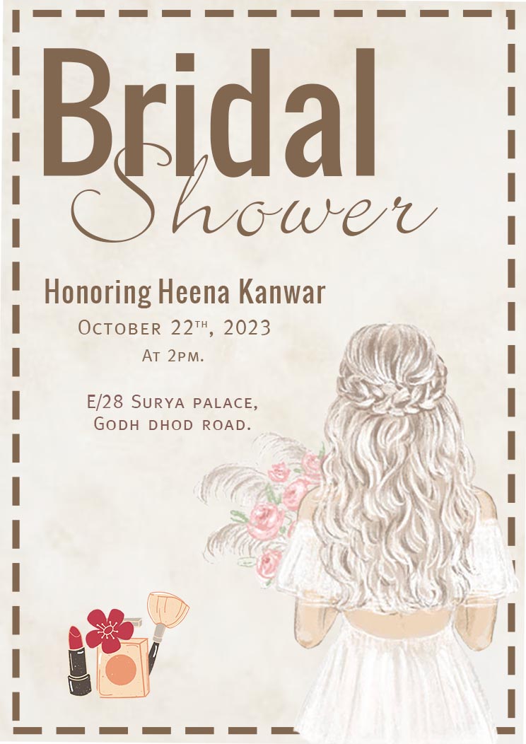 Bride To Be Digital Bridal Shower A4 Invitation