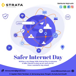 Light Slate Blue and White Simple Safer Internet Day Daily Post Template