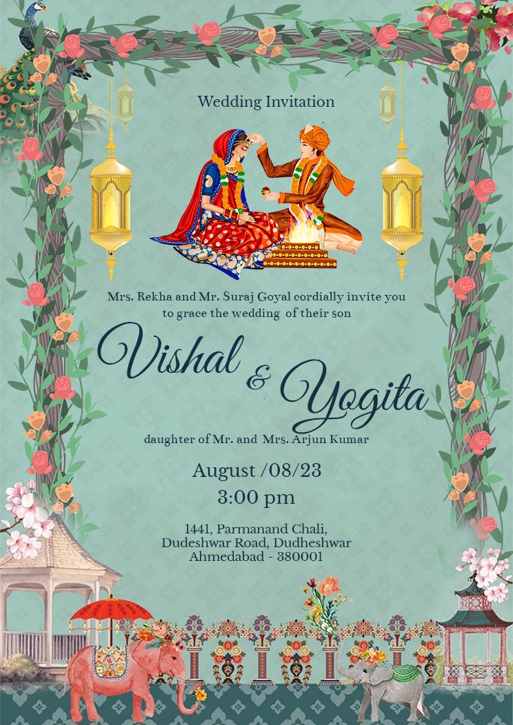 Traditional Digital Wedding Invitation Card
