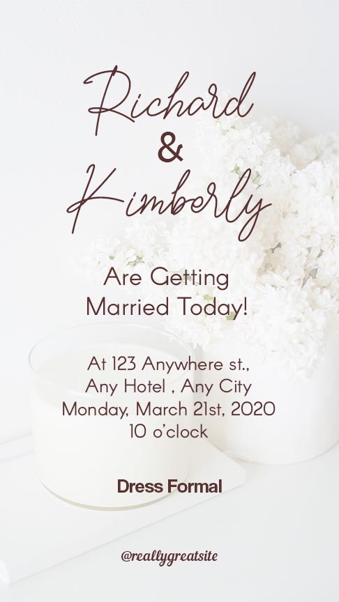 Simple Wedding Invitation Story Template
