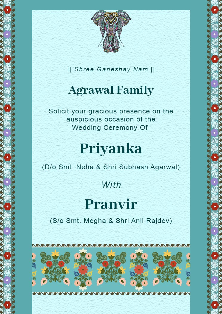 Editable Traditional Wedding Invitation Card