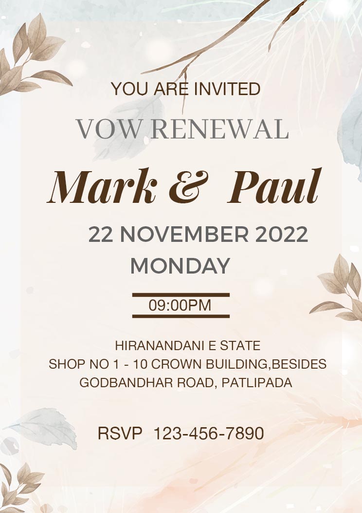 Free Vow Renewal Invitation Template