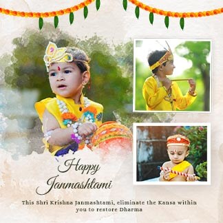 Greatest Happy Janmashtami Photo Collage Instagram Post