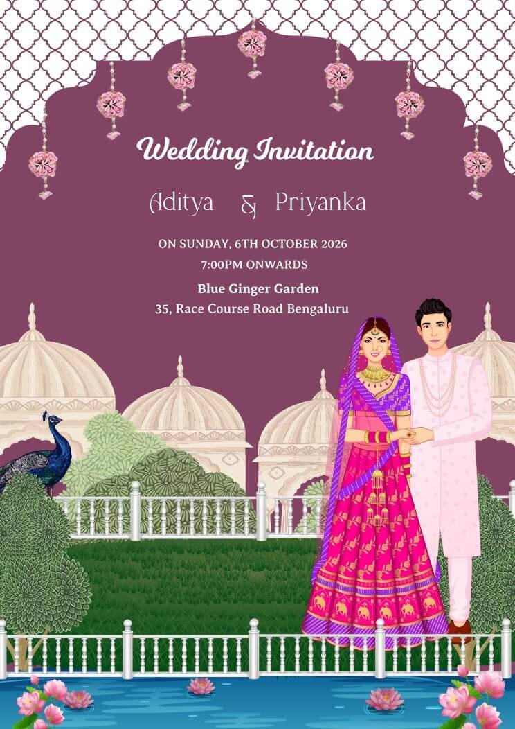 Caricature New Wedding Invitation Card Download