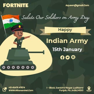 Happy Indian Army Day Branding Post
