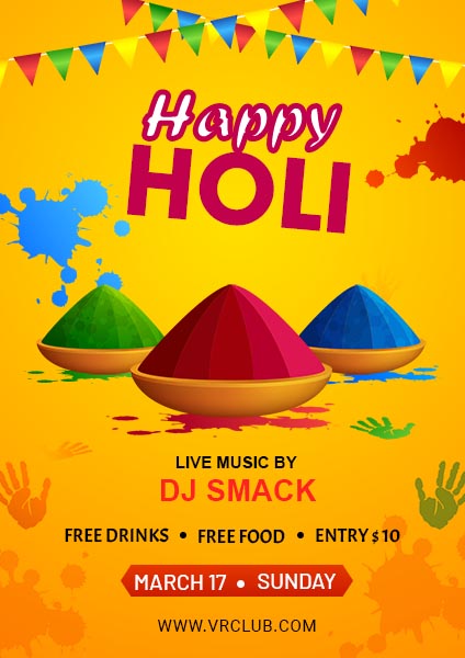 Happy Holi Invitation Card