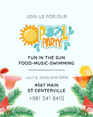 Latest Summer Pool Party Invitation Portrait Card