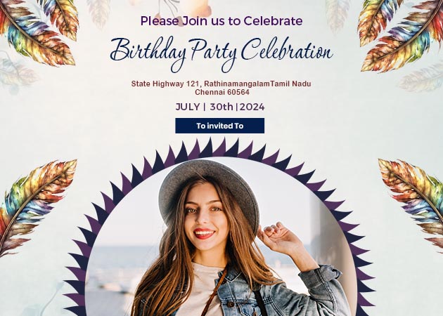 Happy Birthday Party Landscape Invitation Card