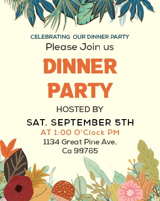 Dinner Party Portrait Invitation Card
