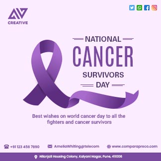 Daily Branding Post for National Cancer Survivors Day with Simple Lavender Background