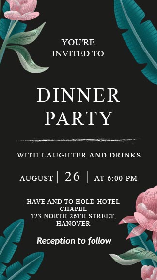 Dinner Party Instagram Story Invitation Template