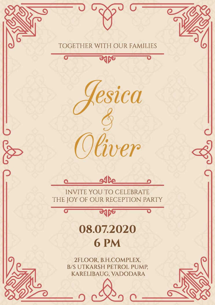 Get Reception Party Invitation Card