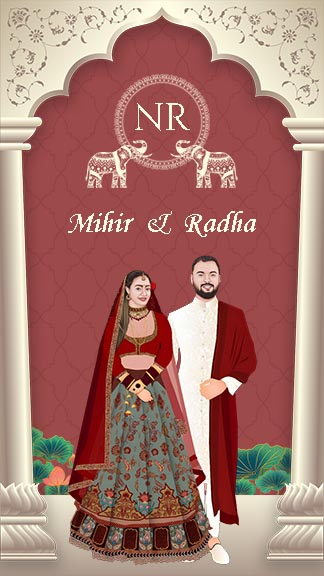 Caricature Wedding Instagram Invitation Story Template Download