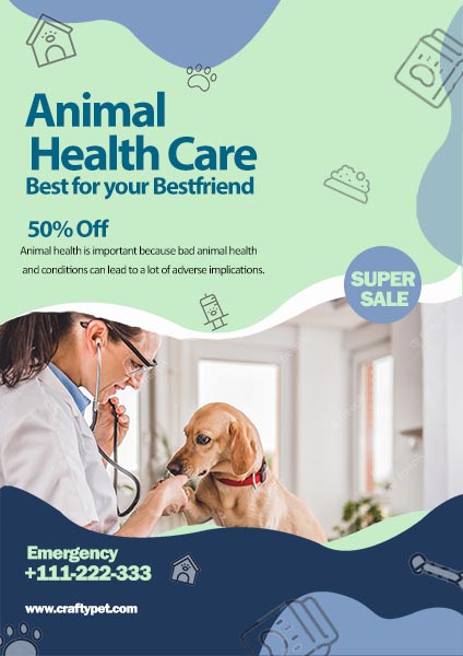 Animal Health Care Flyer Portrait Template