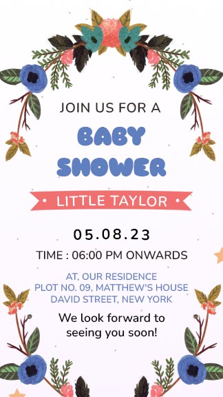 Floral Baby Shower Instagram Story Invitation