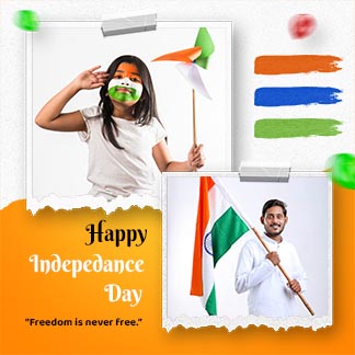 India Independence Day Papercut Instagram Post Photo Collage