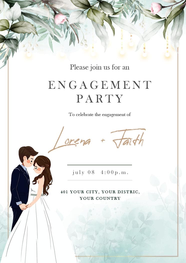 Free Engagement Party Invitation Card