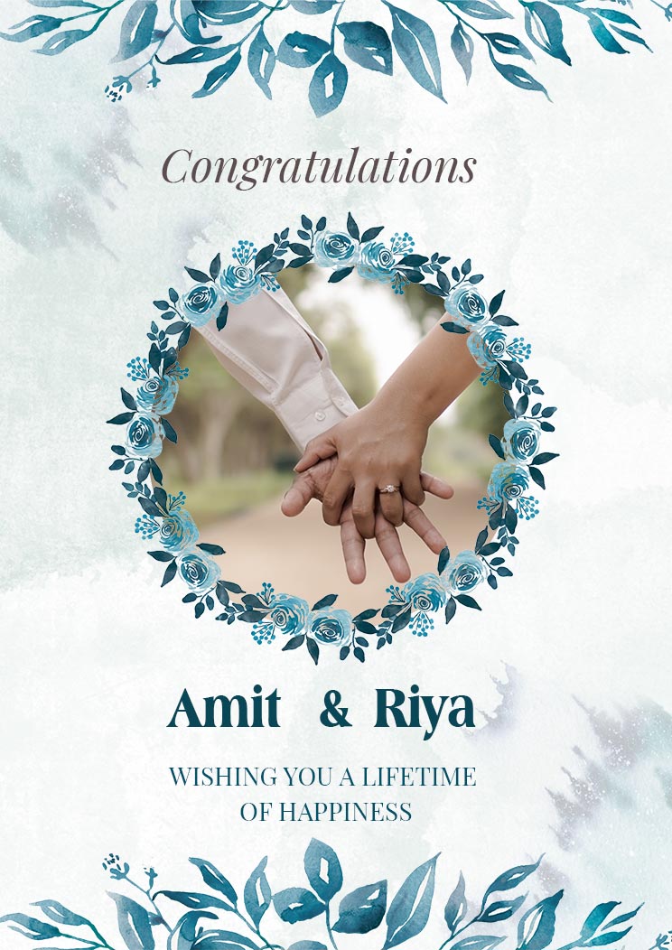 Free Wedding Congratulation Greeting Card Template
