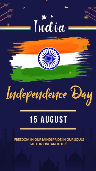 Happy Independence Day Quotes Dark Blue Instagram Story