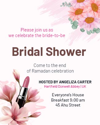 Bridal Shower Portrait Invitation Card