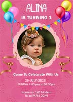 Invitation Card For Baby Girl Birthday