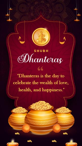 Shubh Dhanteras Festival Instagram Story Quotes