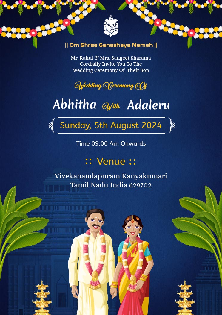 wedding invitation in tamil