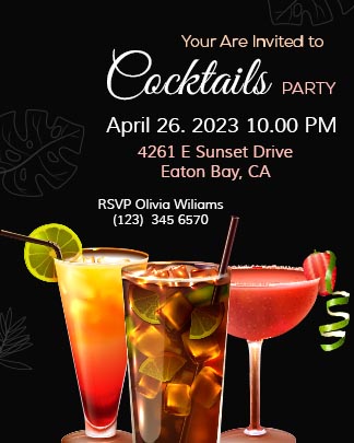 Latest Cocktail Party Invitation Portrait Card