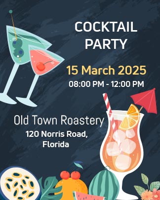 Cocktail Party Invitation Portrait Template
