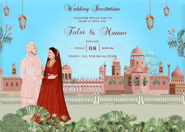 Wedding Invitation Landscape Traditional Card
